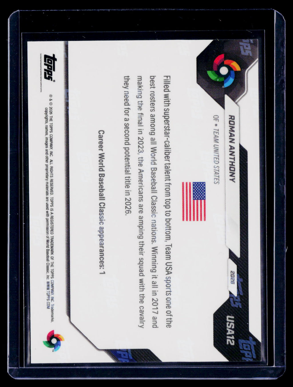 2025 Topps Now Roman Anthony Orange WBC 4/25