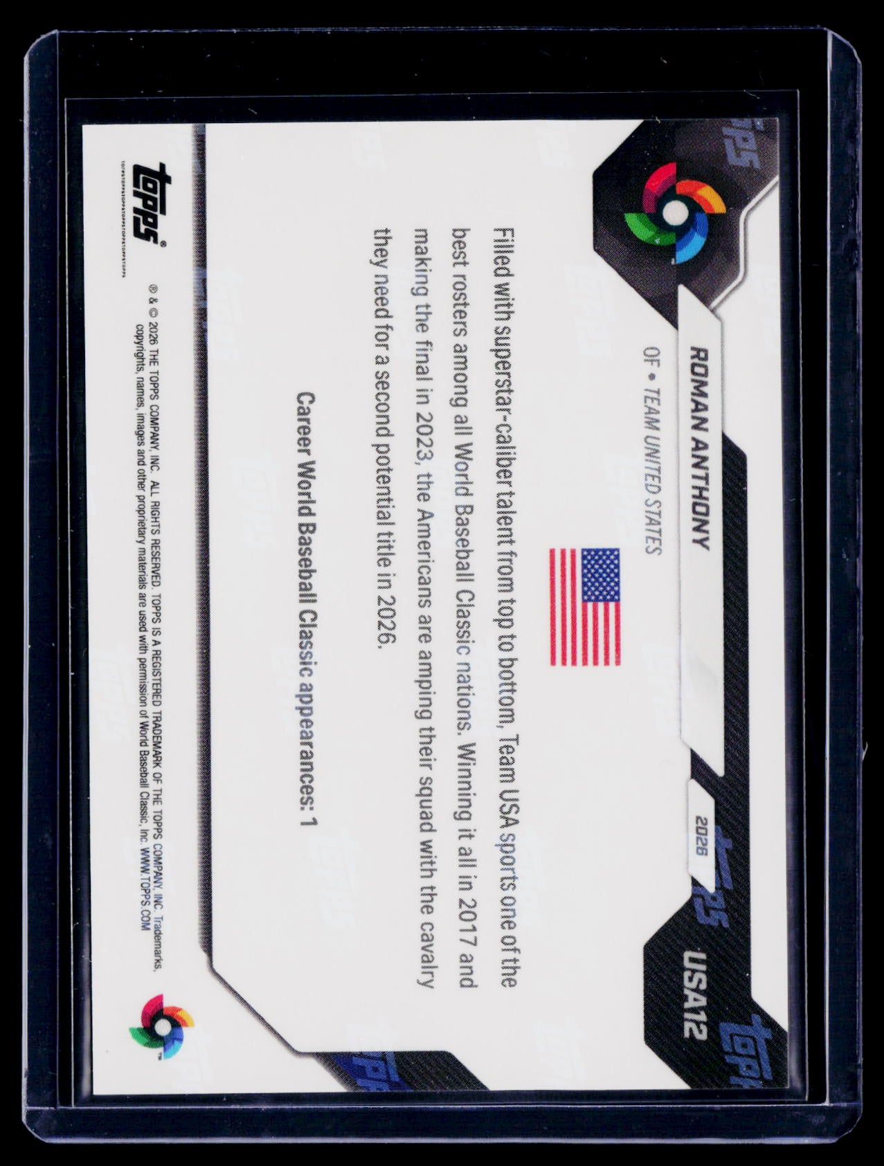 2025 Topps Now Roman Anthony Orange WBC 4/25