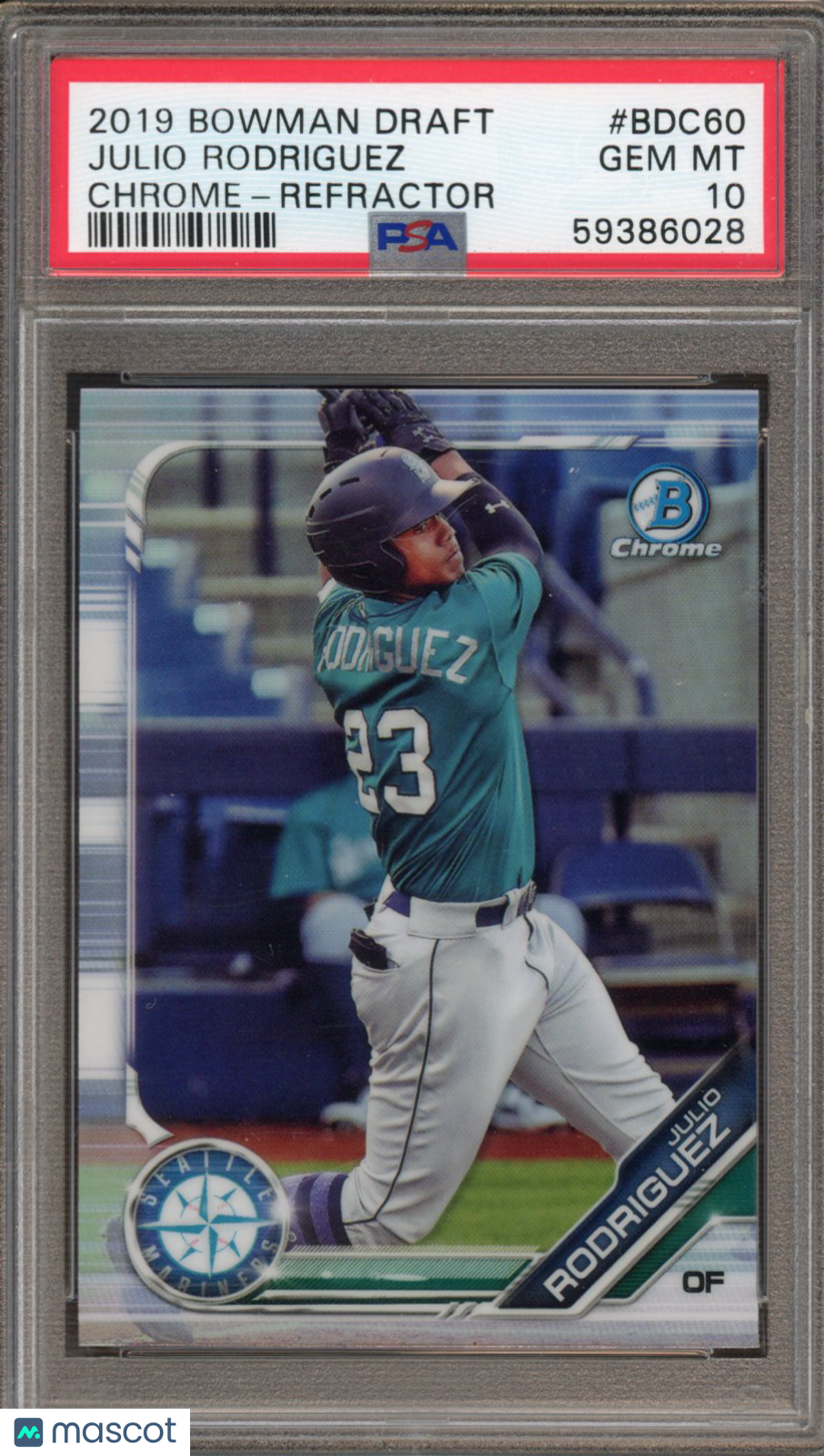 2019 Bowman Draft Julio Rodriguez Chrome Refractor PSA 10