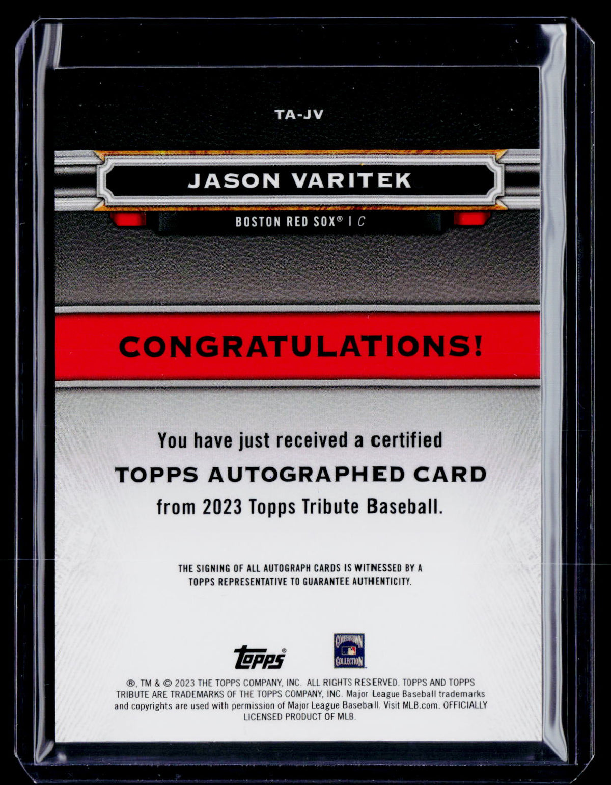 2023 Topps Tribute Jason Varitek Auto 144/175