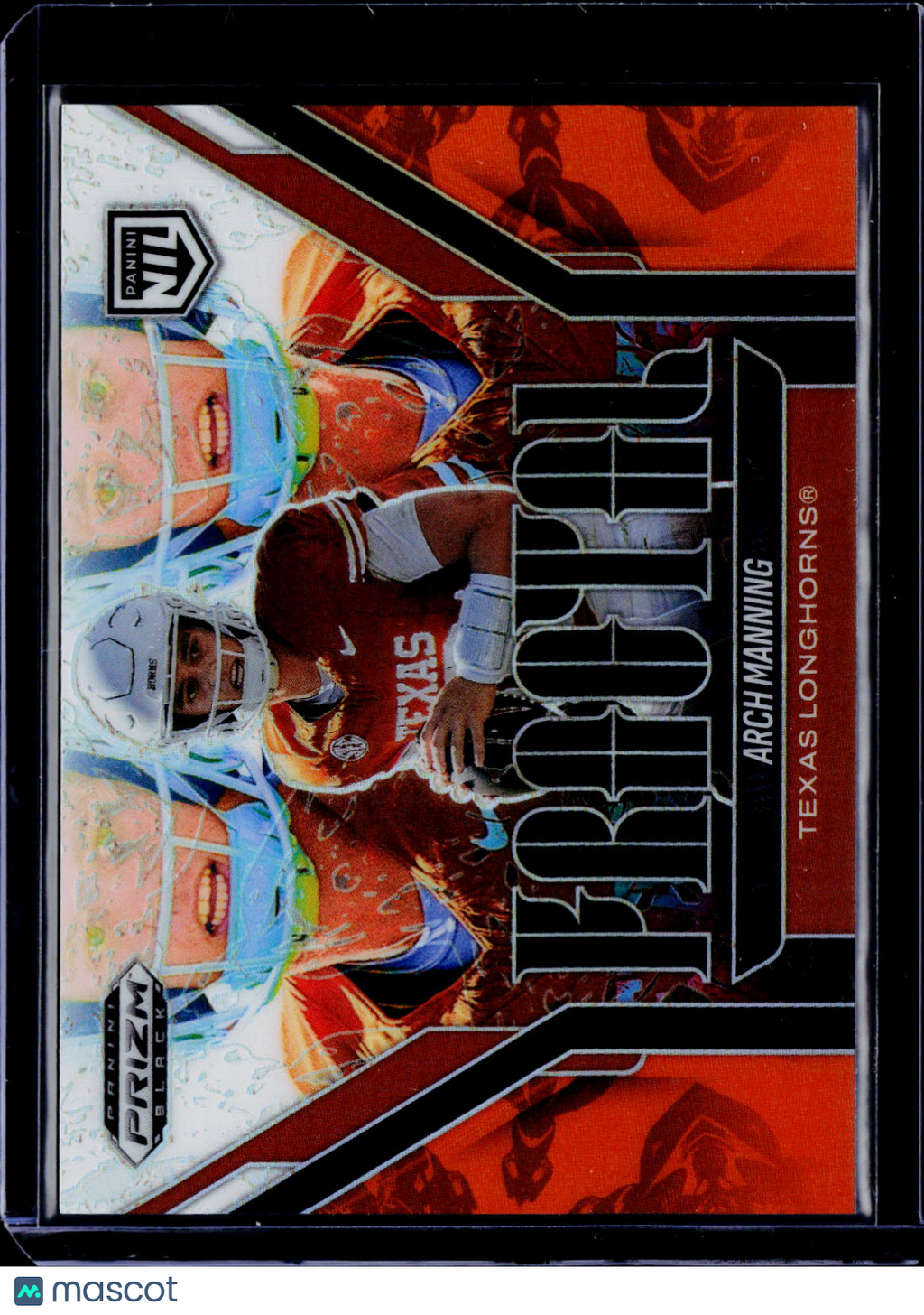 2025 Panini Prizm Black Arch Manning Fractal Orange 37/49