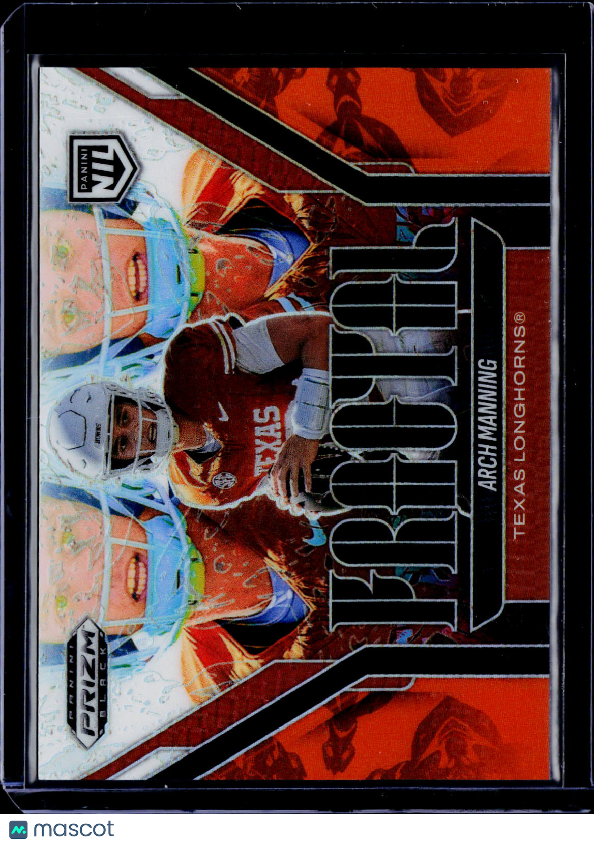2025 Panini Prizm Black Arch Manning Fractal Orange 37/49