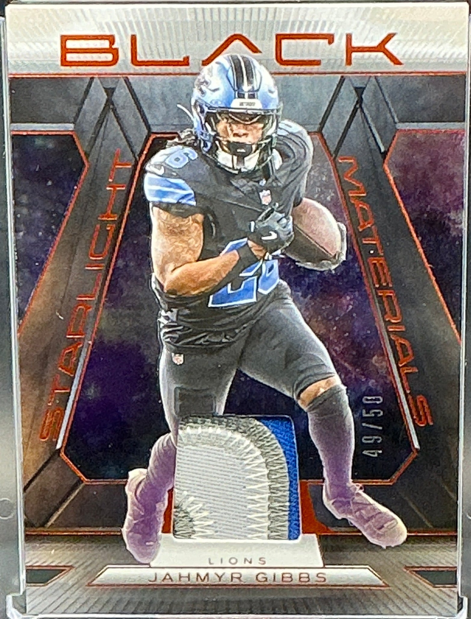 2025 Panini Black Jahmyr Gibbs Starlight Materials Patch 49/50