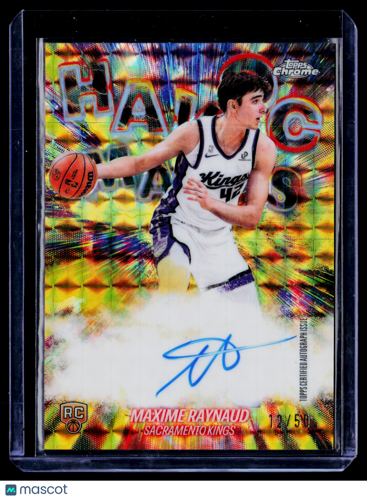 2025 Topps Chrome Update Maxime Raynaud Rookie Havoc Marks Gold Geometric Auto 12/50 RC