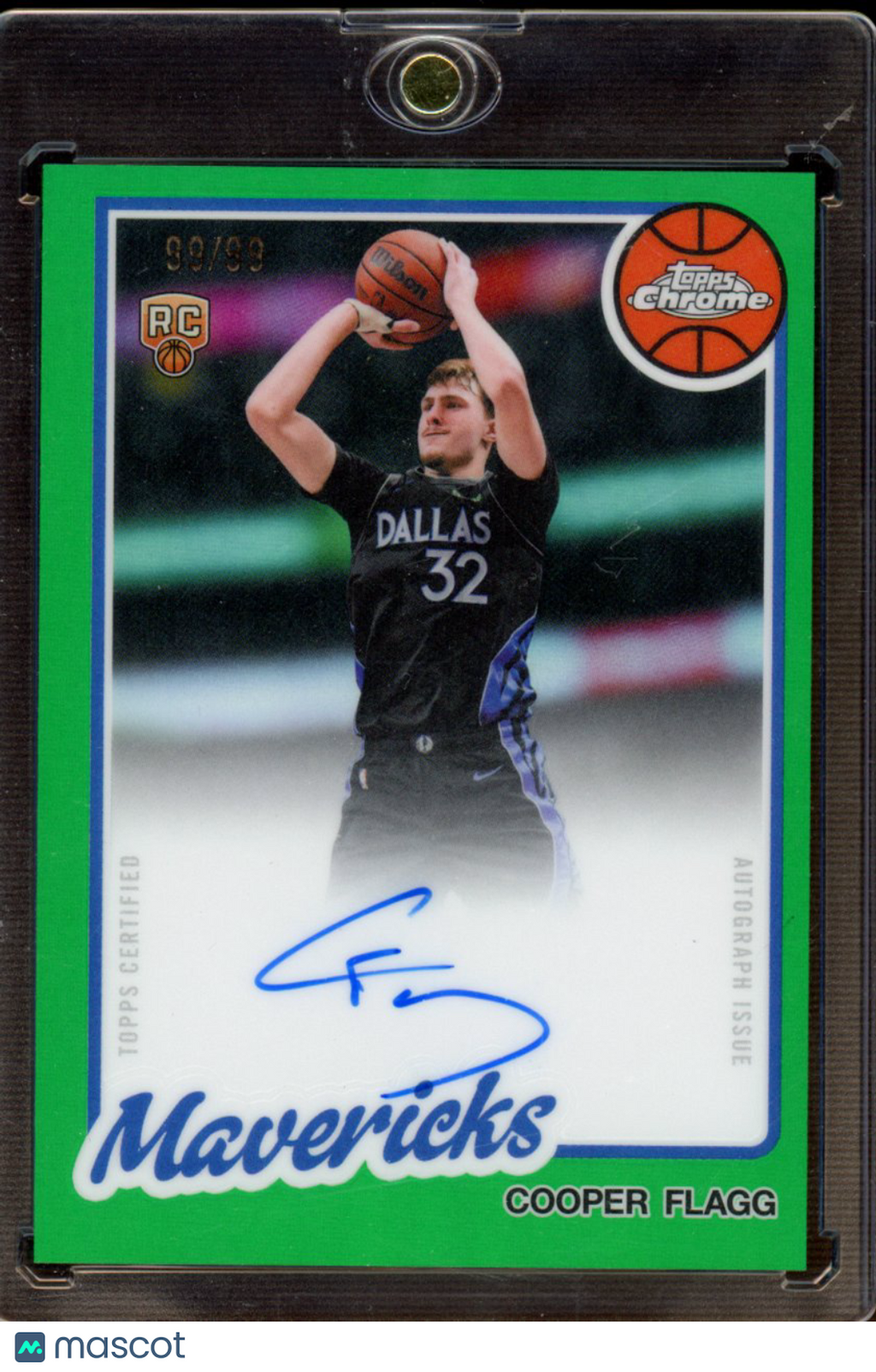 2025-26 Topps Chrome Update Cooper Flagg 1980-81 Rookie Green Refractor Auto 99/99 RC