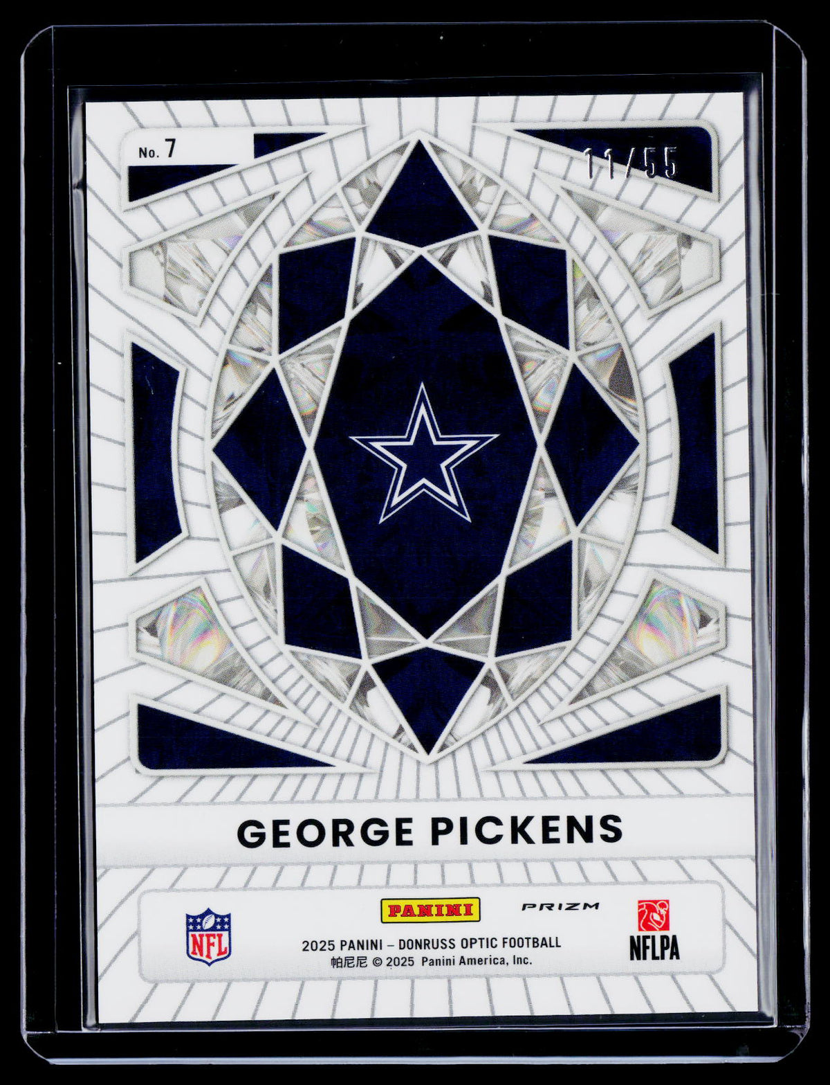 2025 Donruss Optic George Pickens Diamond Hands Ice 11/55