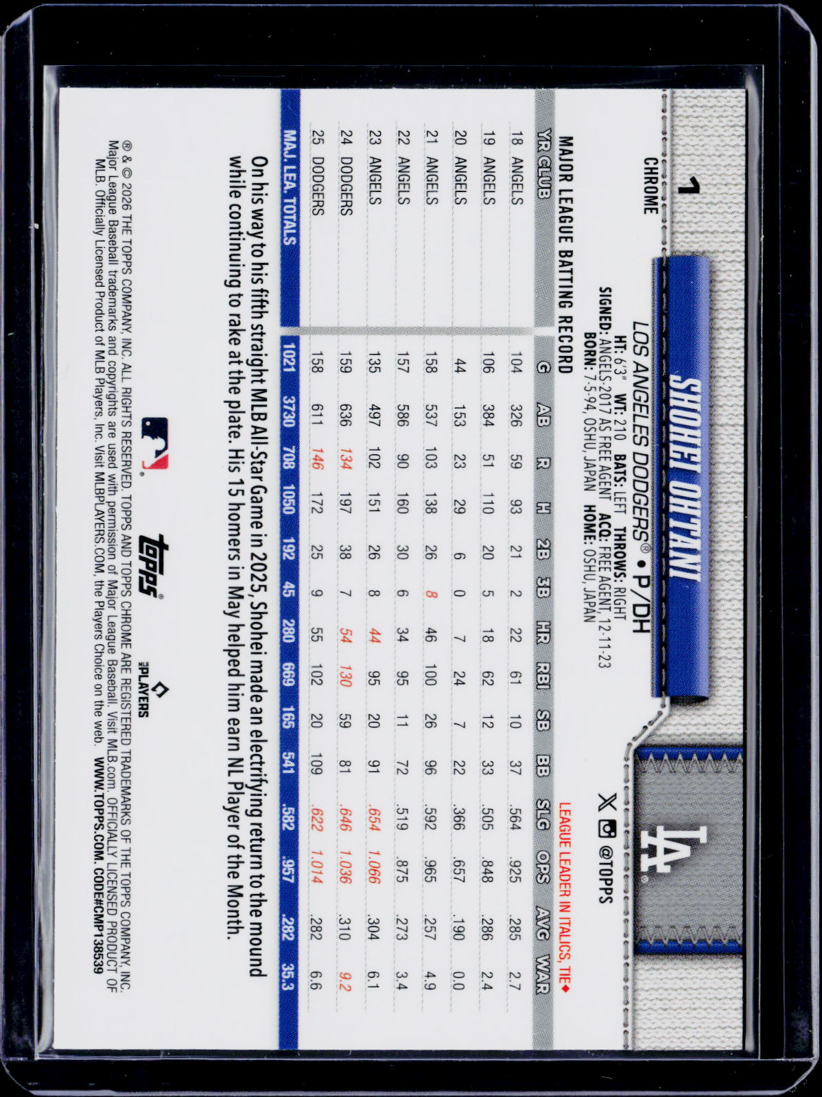 2026 Topps Chrome Shohei Ohtani X-Fractor