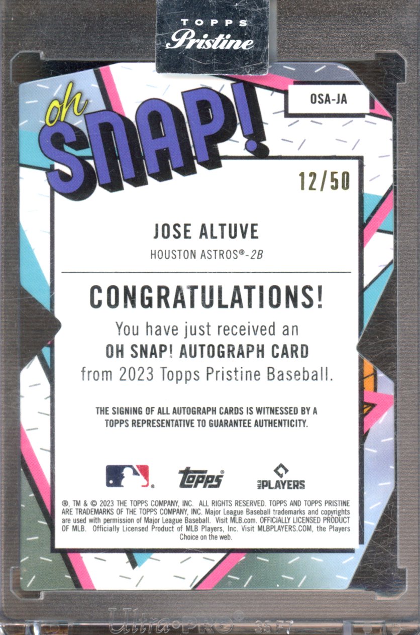2023 Topps Pristine Jose Altuve Gold Oh Snap! Auto 12/50