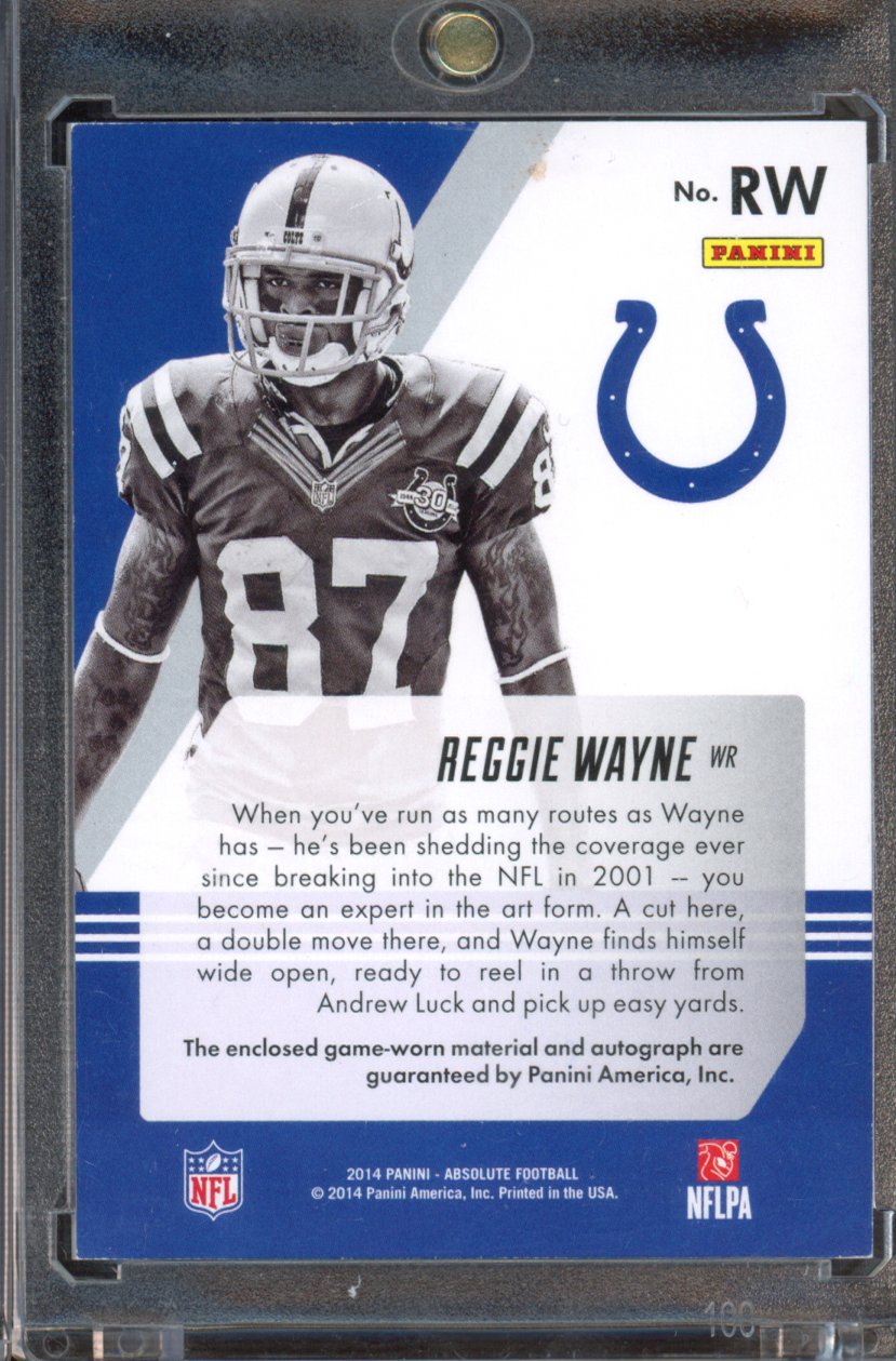 2014 Absolute  Reggie Wayne Tools Of The Trade Patch Auto 12/25