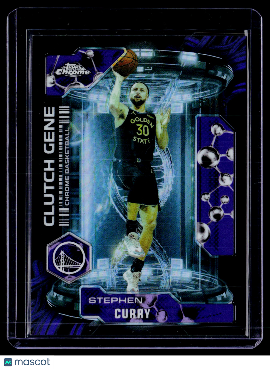 2025-26 Topps Chrome Update Stephen Curry Clutch Gene Purple Refractor 53/75