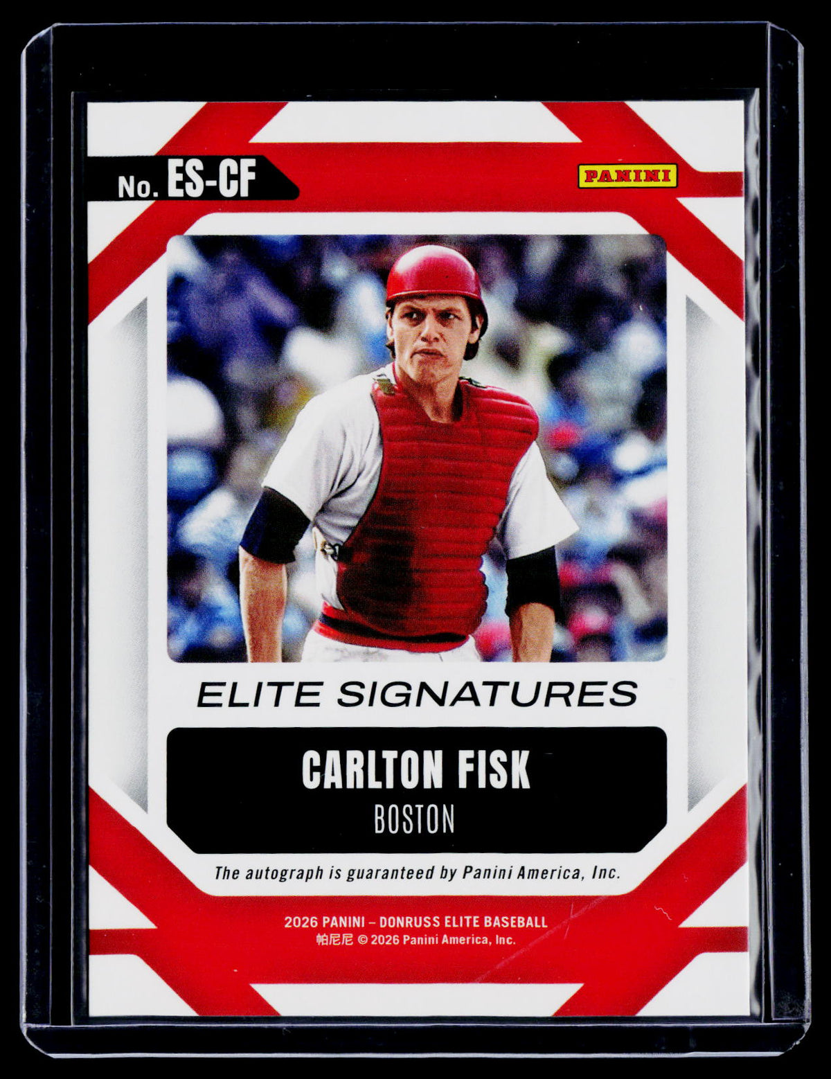 2026 Donruss Elite Carlton Fisk Elite Signatures Red 4/49