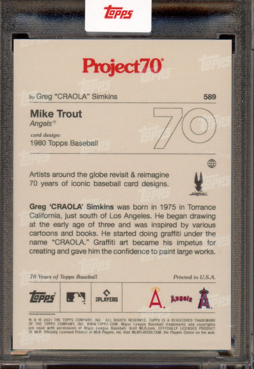 2021 Topps Project 70 Mike Trout Greg Simkins 589