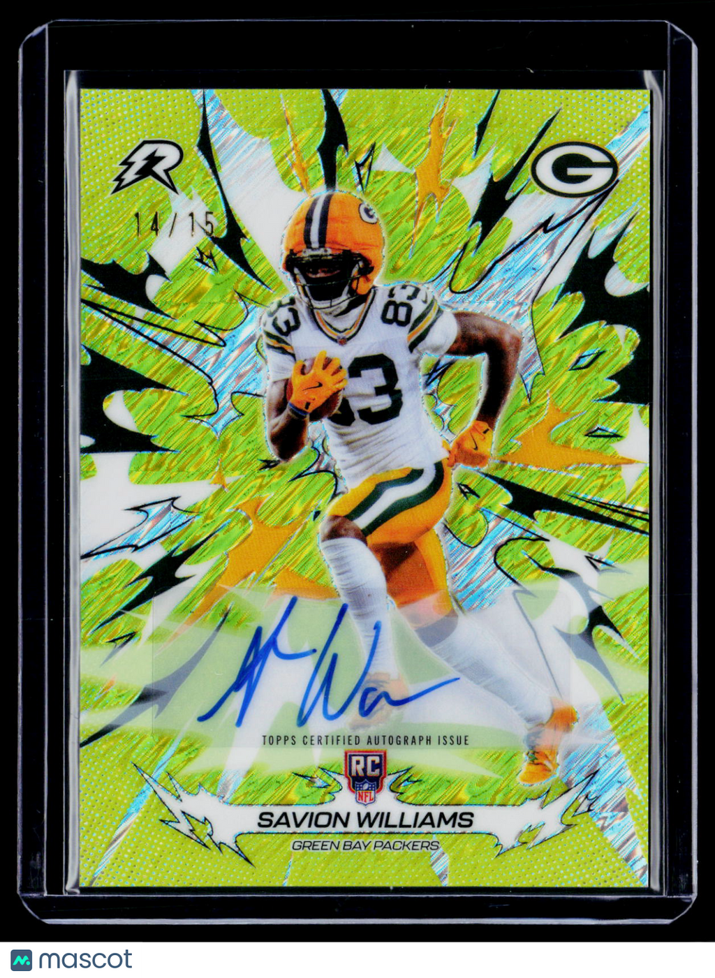 2025 Topps Resurgence Savion Williams Rookie Lime Green Surge Auto 14/15 RC