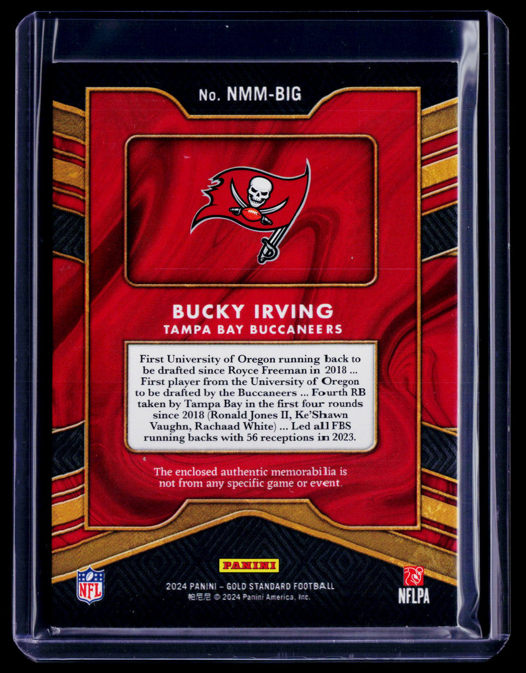 2024 Gold Standard Bucky Irving Rookie Newly Minted Patch 19/24