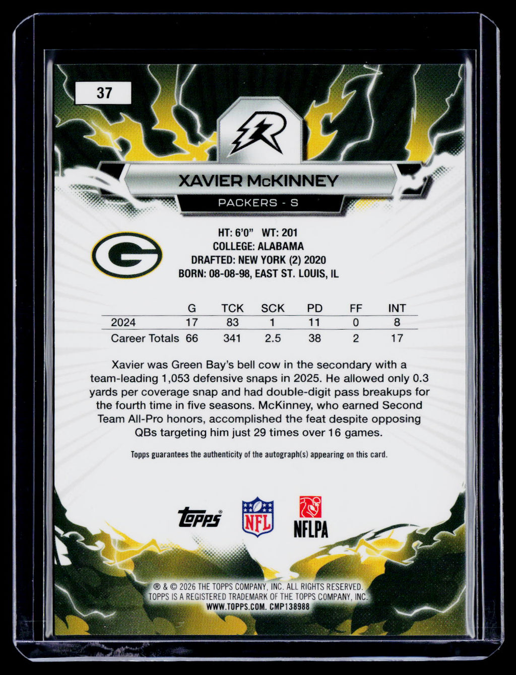 2025 Topps Resurgence Xavier McKinney Refractor Auto
