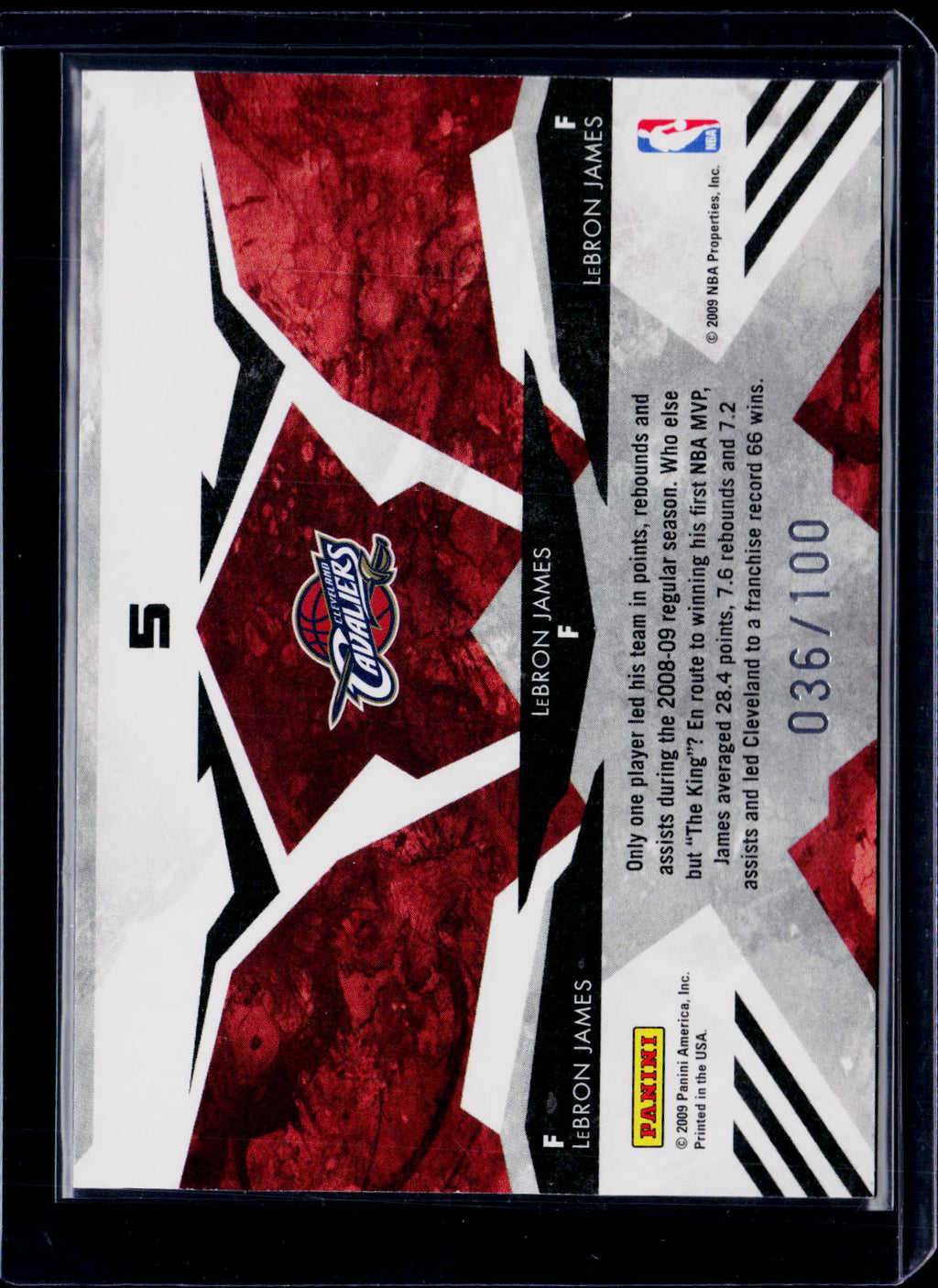 2009 Rookies And Stars LeBron James Team Leaders 036/100