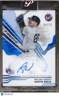 2024 Topps Pristine Austin Wells Rookie Blue Refractor Auto 65/75 RC