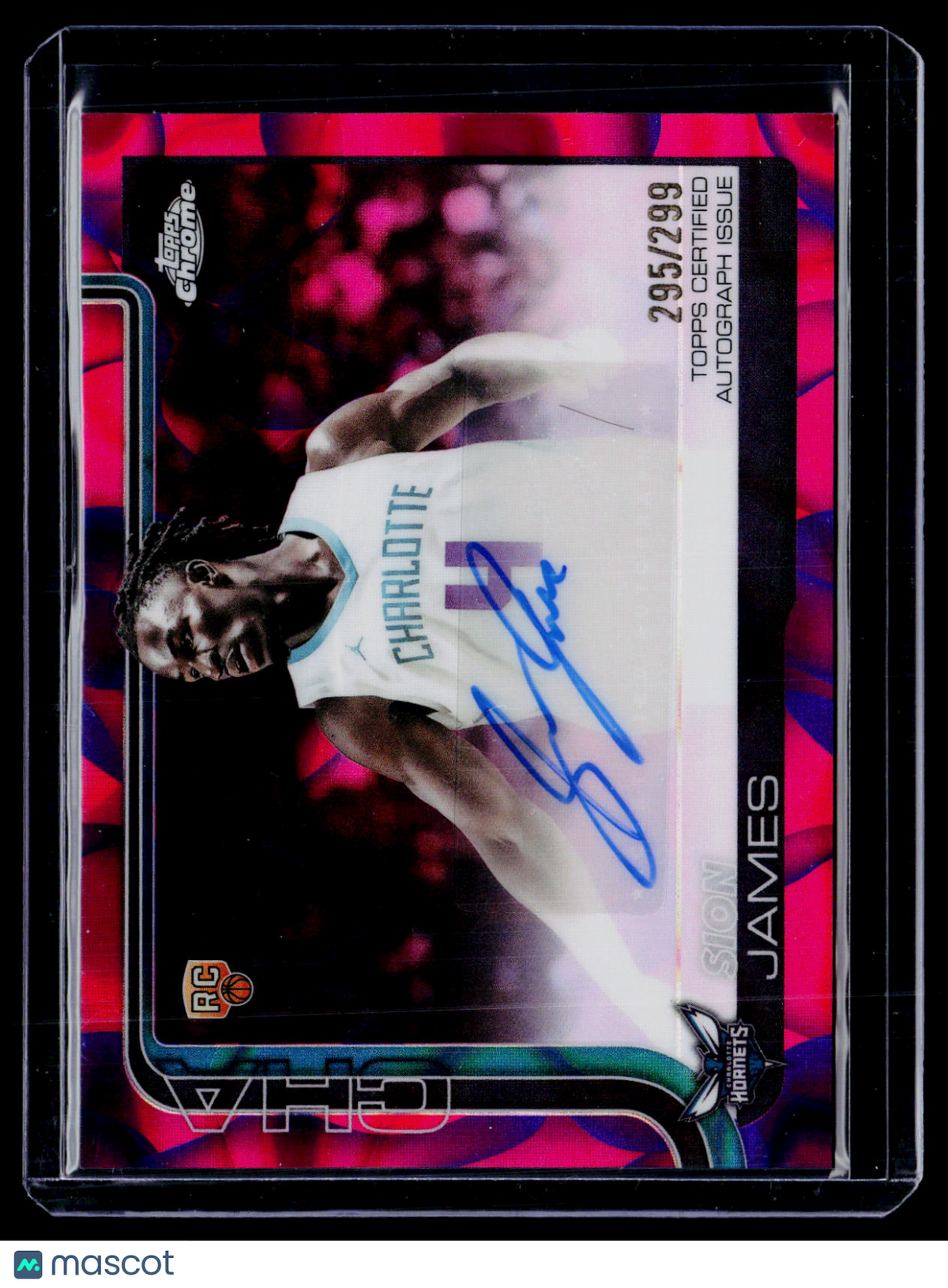 2025 Topps Chrome Update Sion James Rookie Purple Lava Lamp Auto 295/299 RC