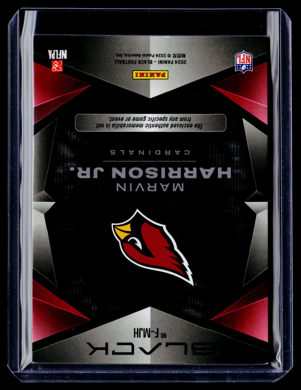 2024 Panini Black Marvin Harrison Jr. Rookie Futuristic Patch 128/199