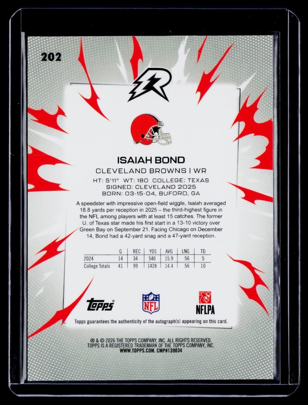 2025 Topps Resurgence Isaiah Bond Rookie Silver Surge Auto RC