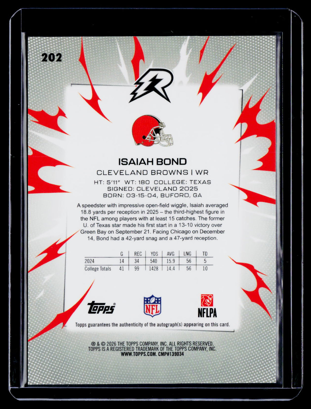2025 Topps Resurgence Isaiah Bond Rookie Silver Surge Auto RC