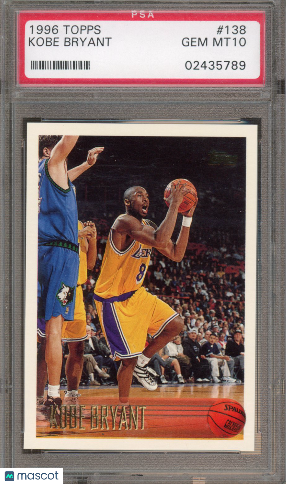 1996 Topps Kobe Bryant Rookie PSA 10