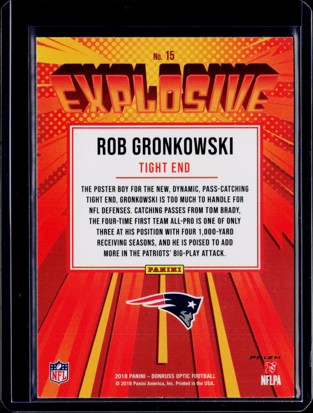 2018 Donruss Optic Rob Gronkowski Explosive