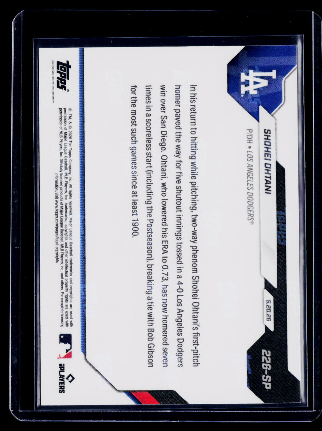 2026 Topps Now Shohei Ohtani Image Variation Short Print SP
