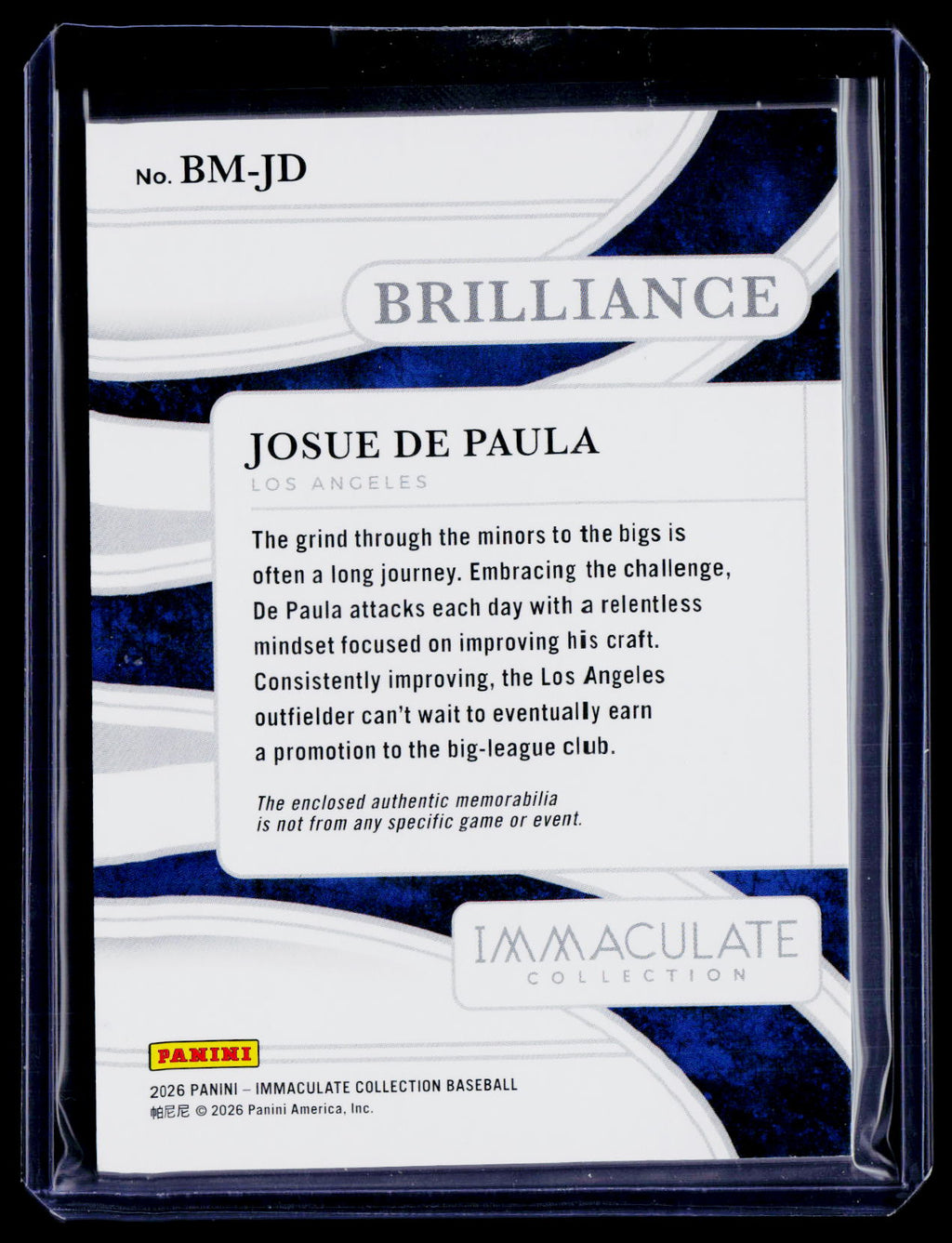 2026 Immaculate Collection Josue De Paula Patch 29/99
