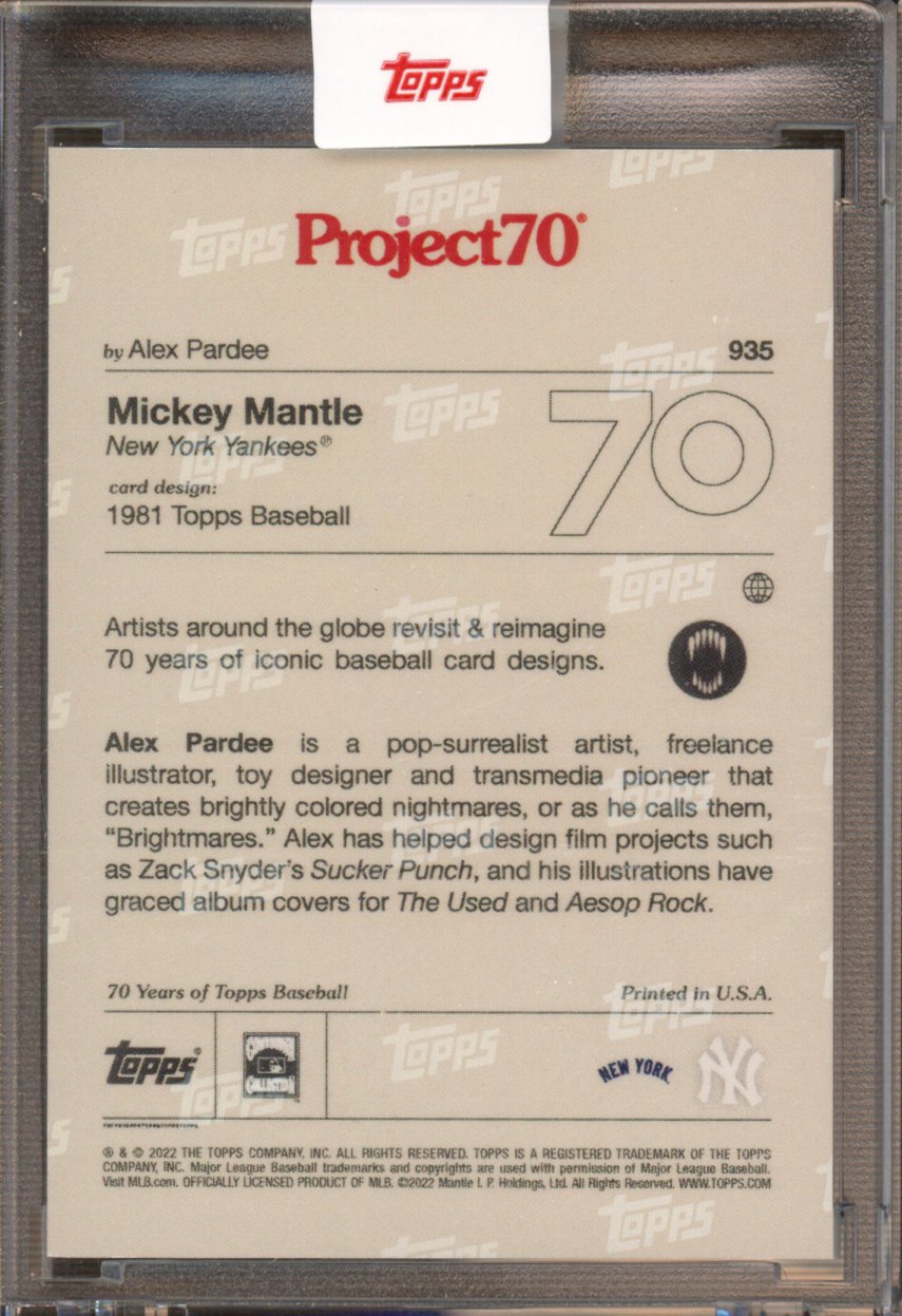 2021 Topps Project 70 Mickey Mantle Alex Pardee 935