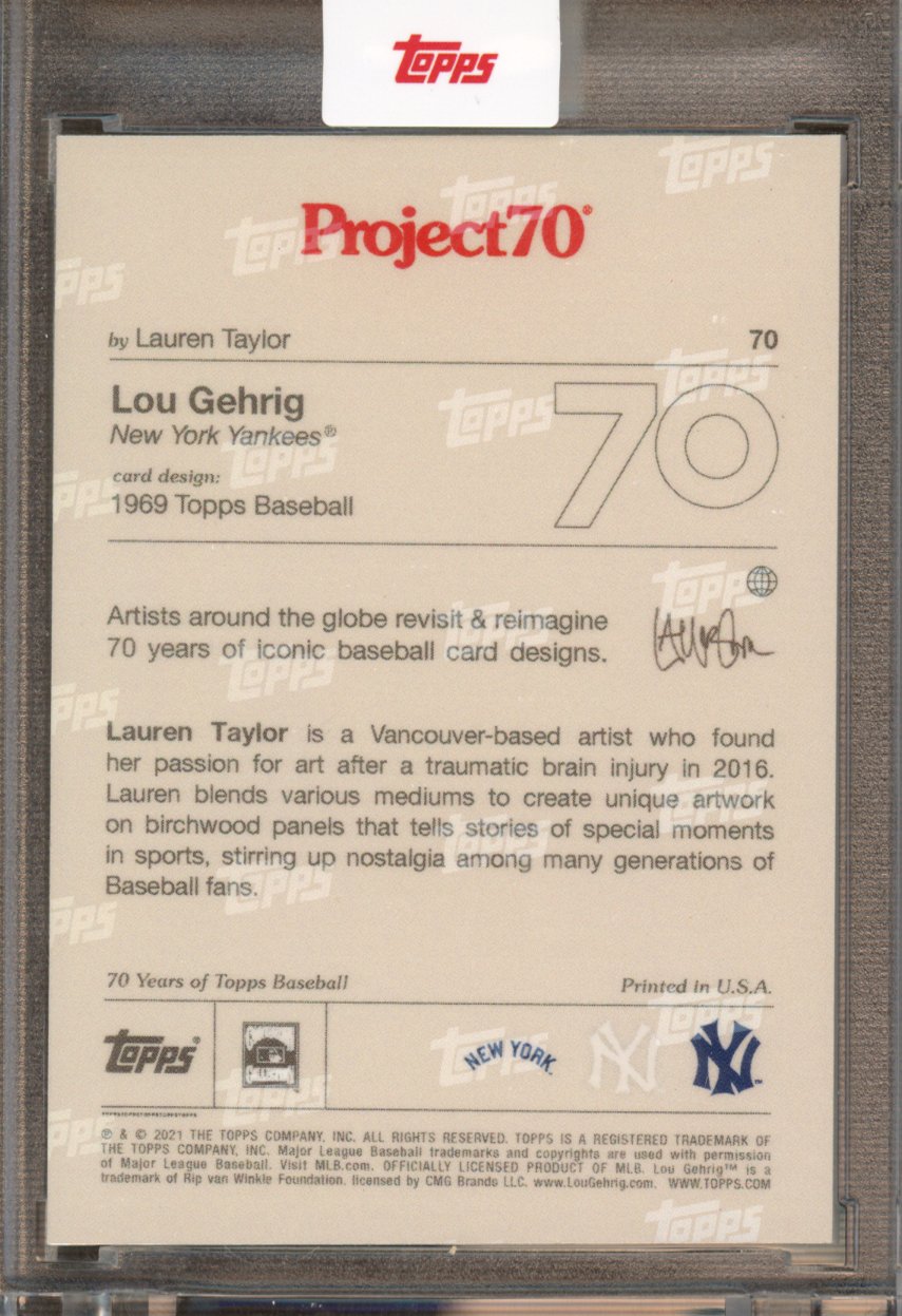 2021 Topps Project 70 Lou Gehrig Lauren Taylor 70
