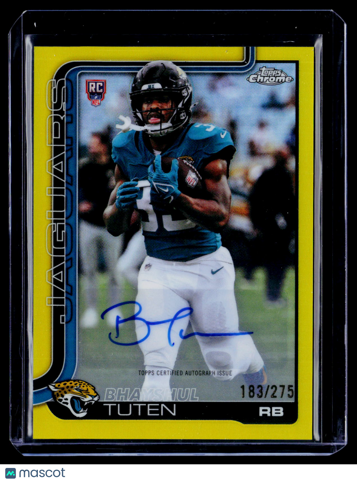2025 Topps Chrome Bhayshul Tuten Rookie Yellow Refractor Auto 183/275 RC