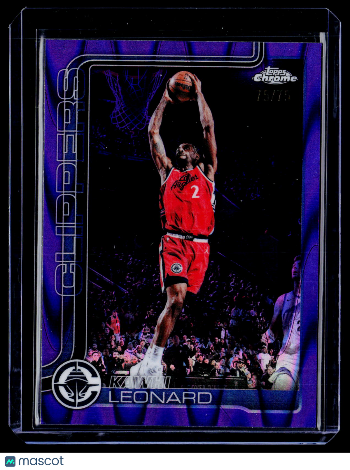 2025 Topps Chrome Update Kawhi Leonard Purple Ray Wave 75/75