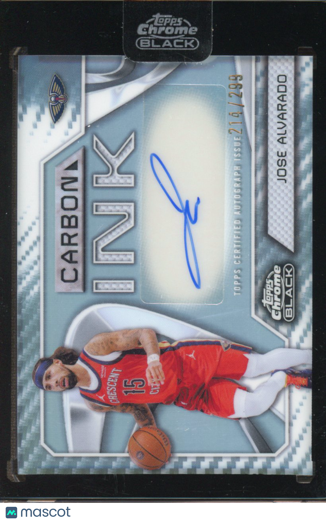 2025 Topps Chrome Black Jose Alvarado Refractor Carbon Ink Auto 214/299