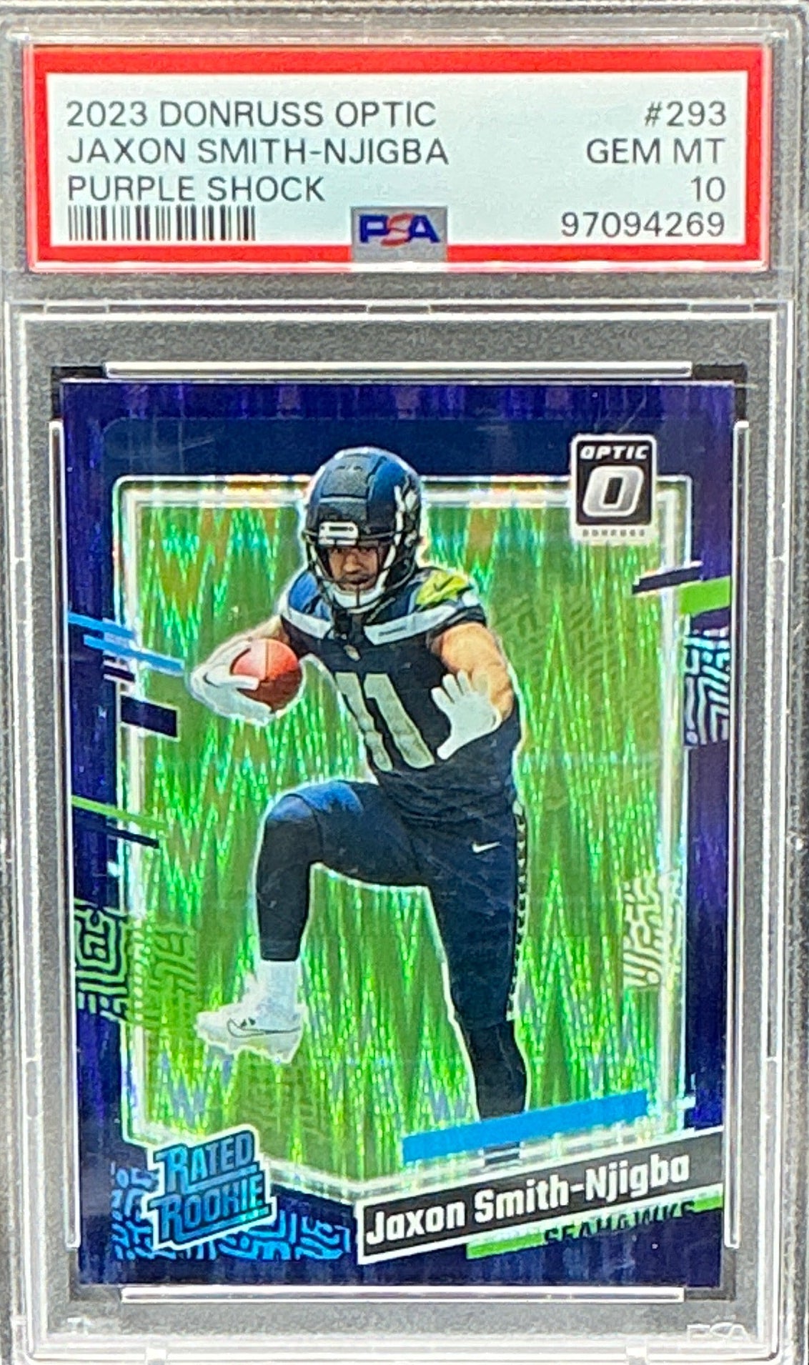 2023 Optic Jaxon Smith-Njigba Rated Rookies Purple Shock
