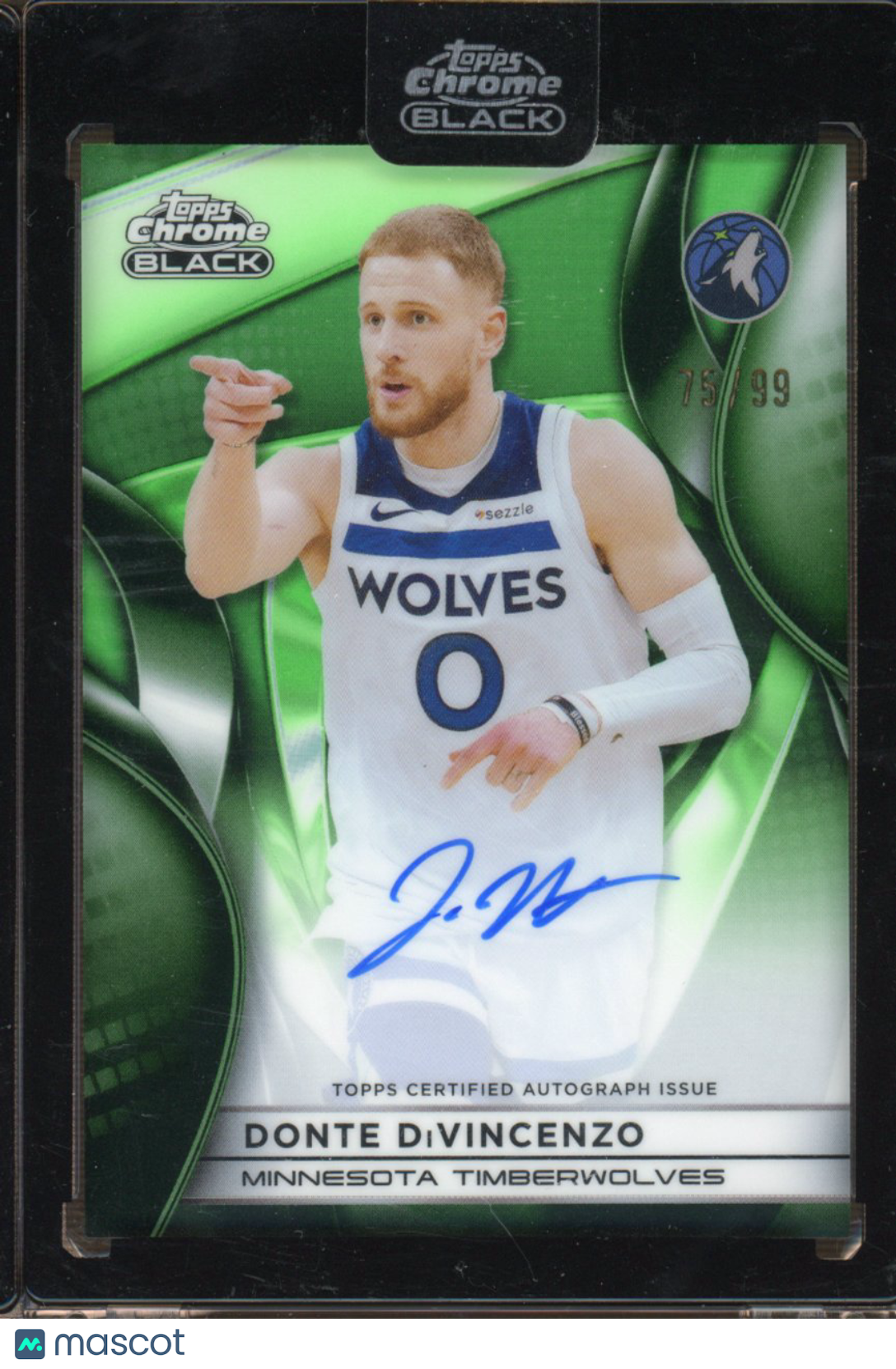 2025 Topps Chrome Donte DiVincenzo Green Auto 75/99