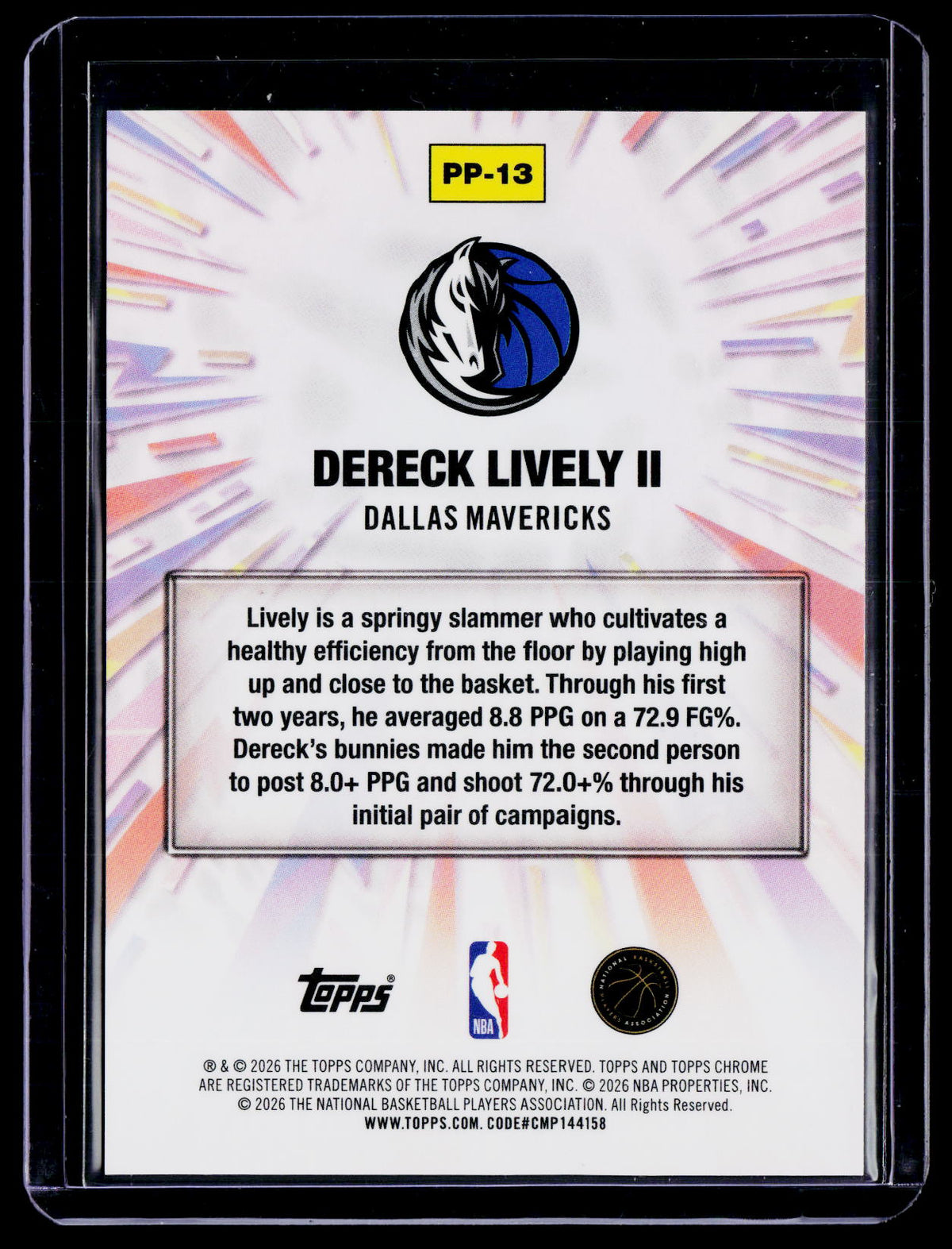 2025-26 Topps Chrome Update Dereck Lively II Power Players Red Geometric 2/5