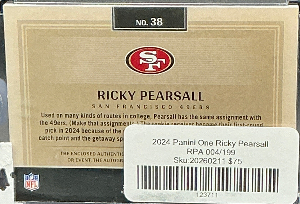 2024 Panini One Ricky Pearsall RPA 004/199