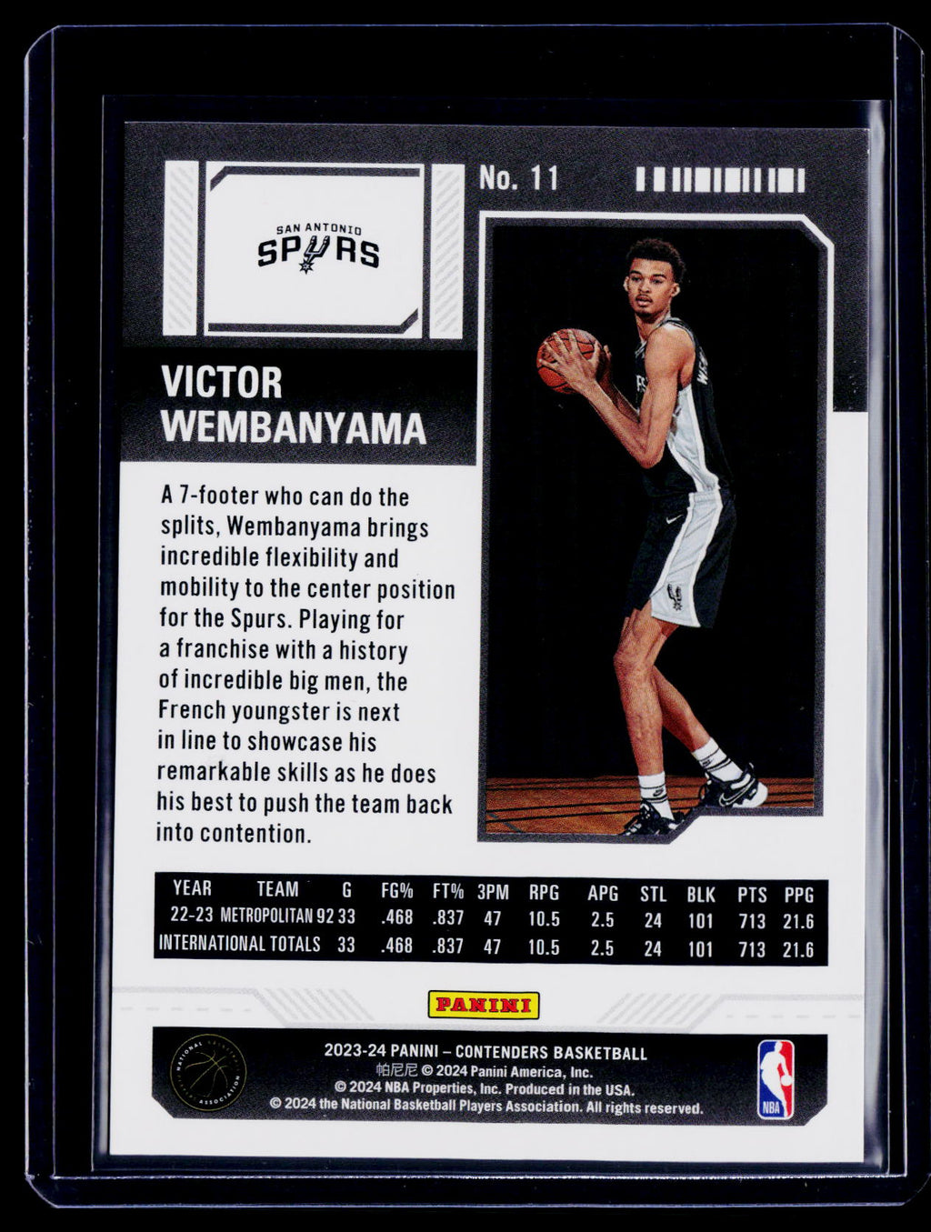 2023-24 Contenders Victor Wembanyama Rookie 1st Round Ticket 108/149 RC