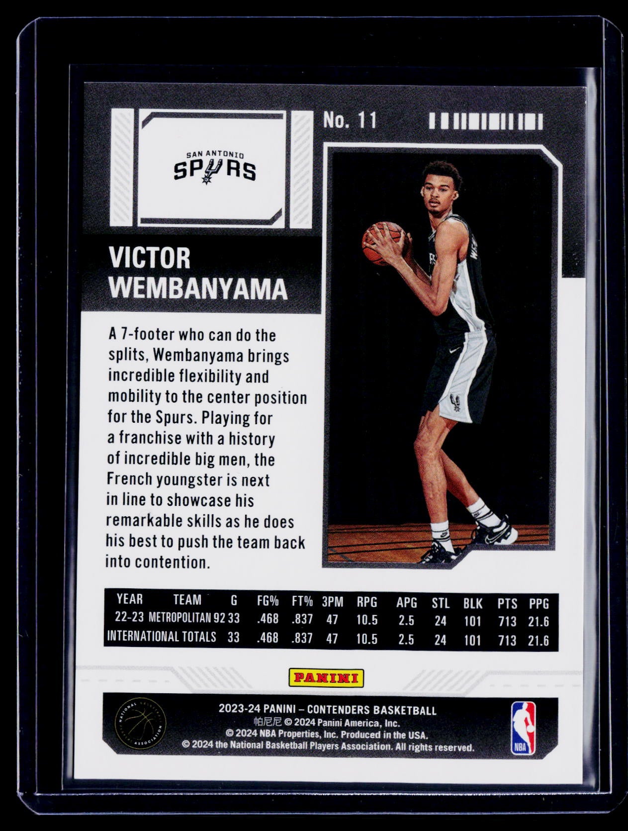2023-24 Contenders Victor Wembanyama Rookie 1st Round Ticket 108/149 RC