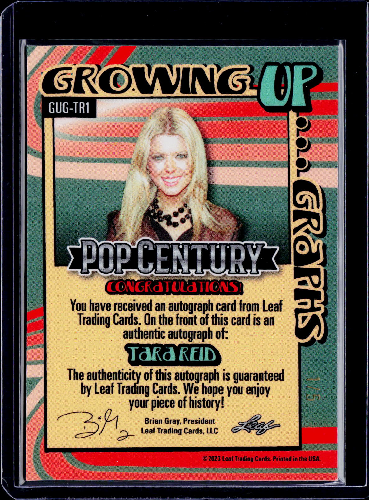2023 Leaf Pop Century Tara Reid Auto 1/5