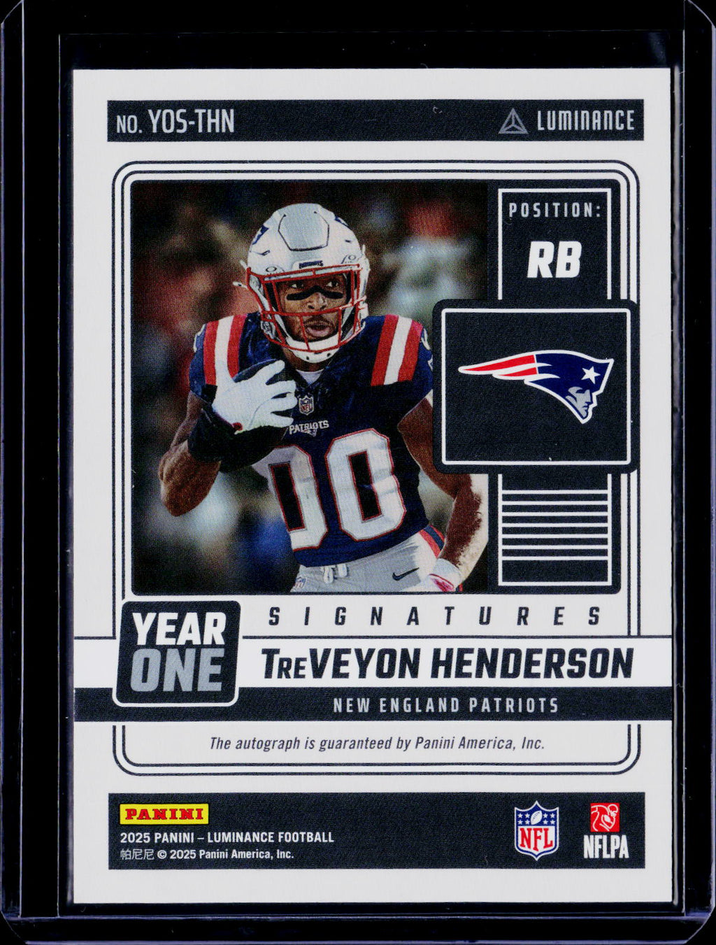 2025 Panini Luminance TreVeyon Henderson Rookie Year One Auto RC