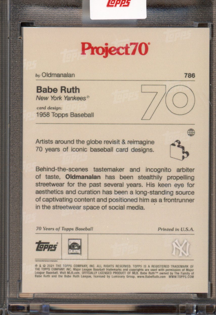 2021 Topps Project 70 Babe Ruth Oldmanalan 786