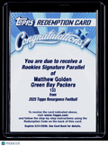 2025 Topps Resurgence Matthew Golden Rookie Signatures Parallel Auto REDEMPTION