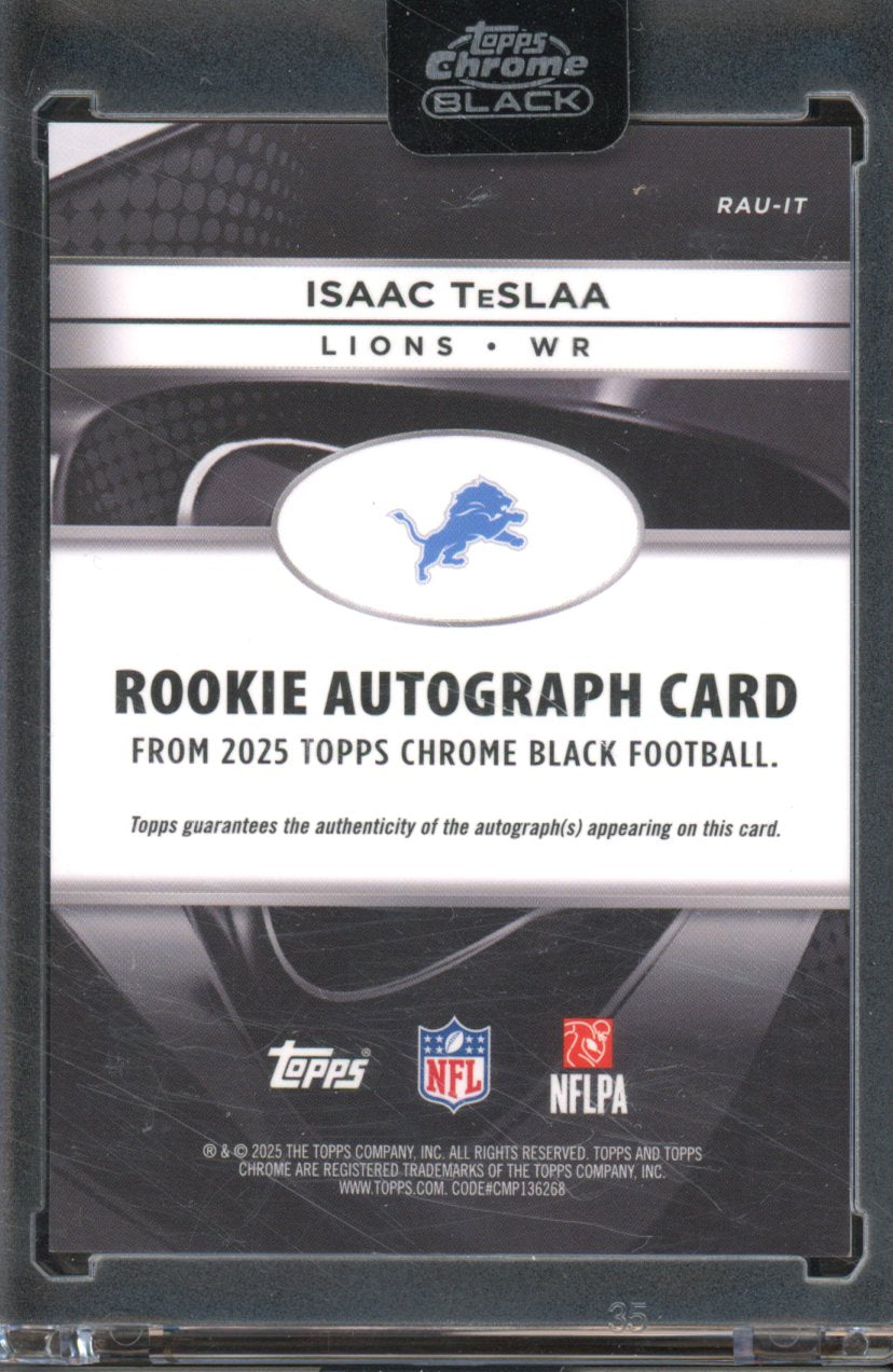 2025 Topps Chrome Black Isaac TeSlaa Rookie Green Auto 21/99 RC