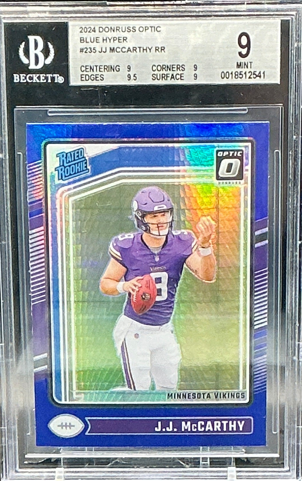 2024 Donruss Optic JJ McCarthy RR Blue Hyper