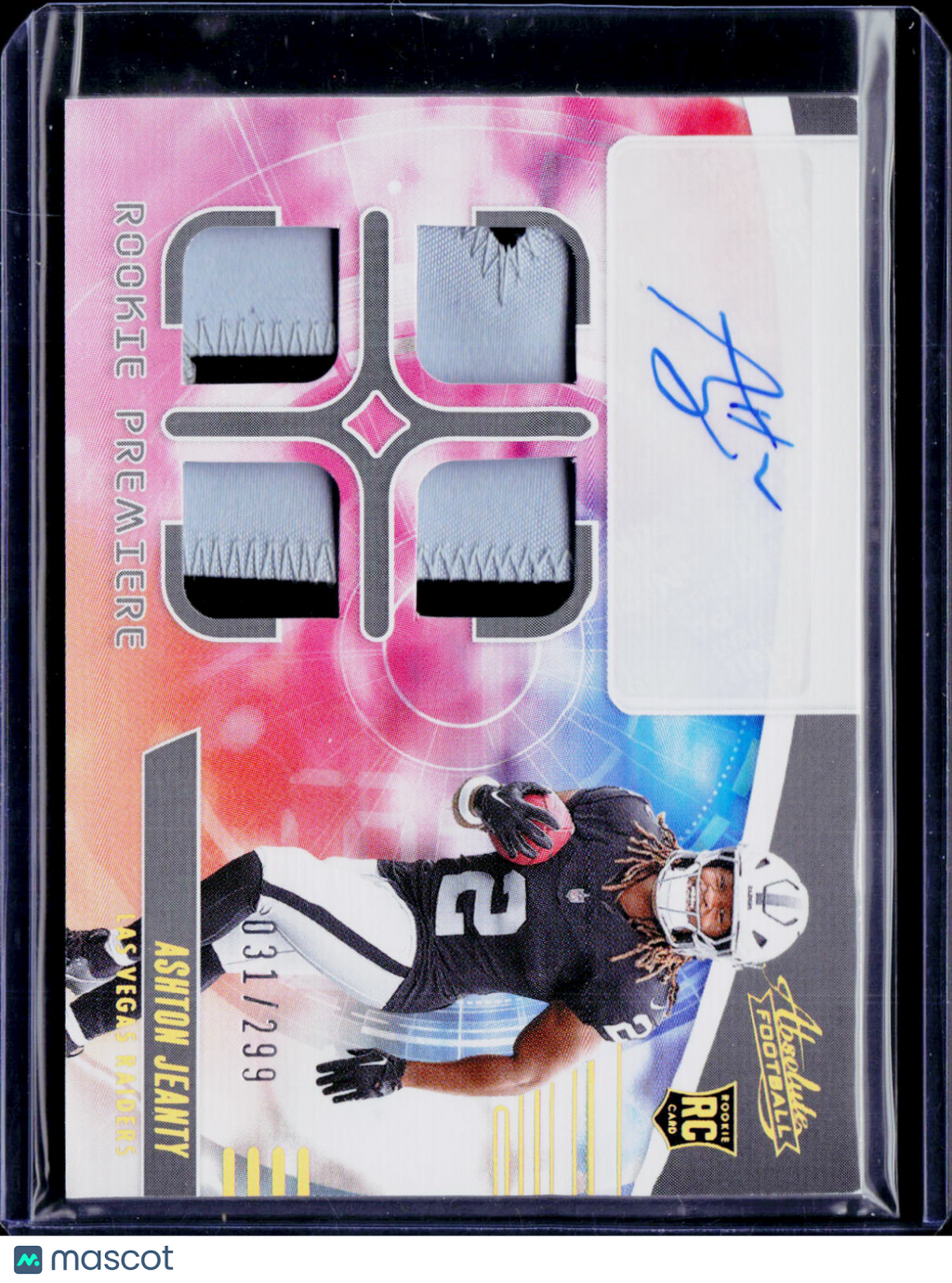 2025 Absolute Ashton Jeanty Rookie Patch auto 031/299 RC