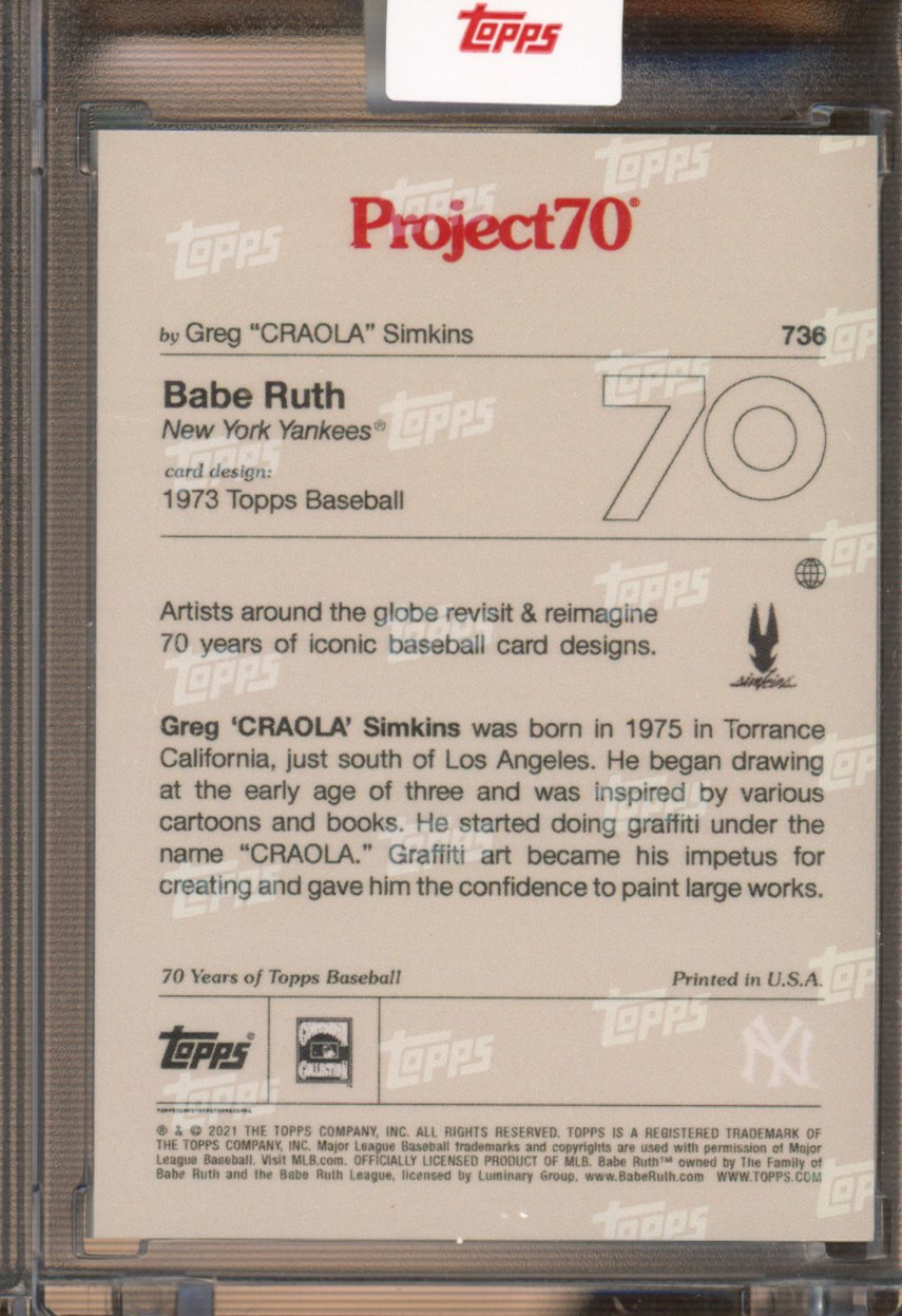 2021 Topps Project 70 Babe Ruth Greg Simkins 736
