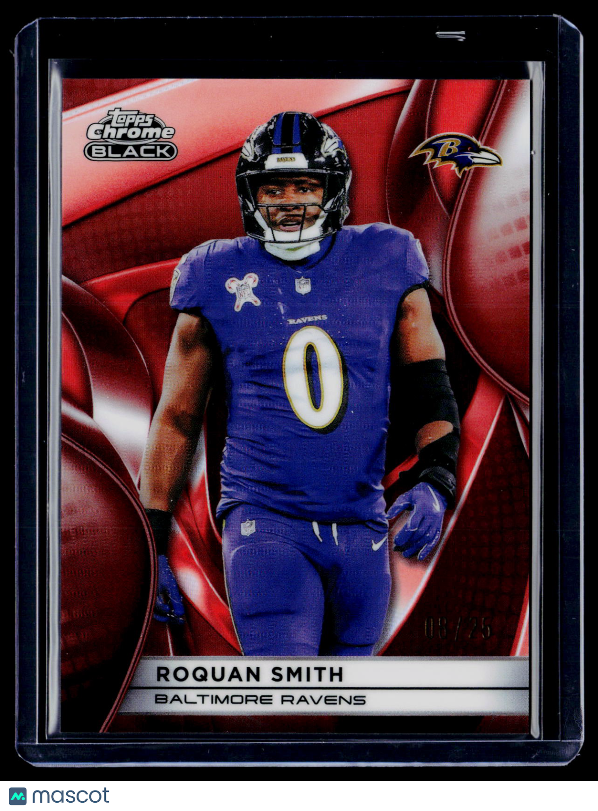 2025 Topps Chrome Black Roquan Smith Orange Refractor 8/25