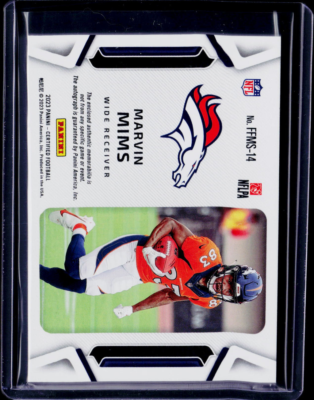 2023 Certified Marvin Mims Freshman Fabric Rookie Patch Auto 25/35